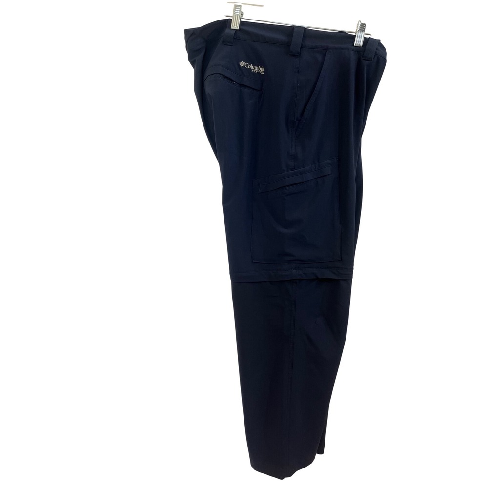 Columbia PFG Mens Navy Blue Convertible Zip Off Cargo Fishing Pants 42x30